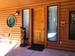Front Door with the Welcome Bear